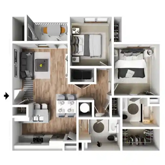 Two Bedroom Floor Plan